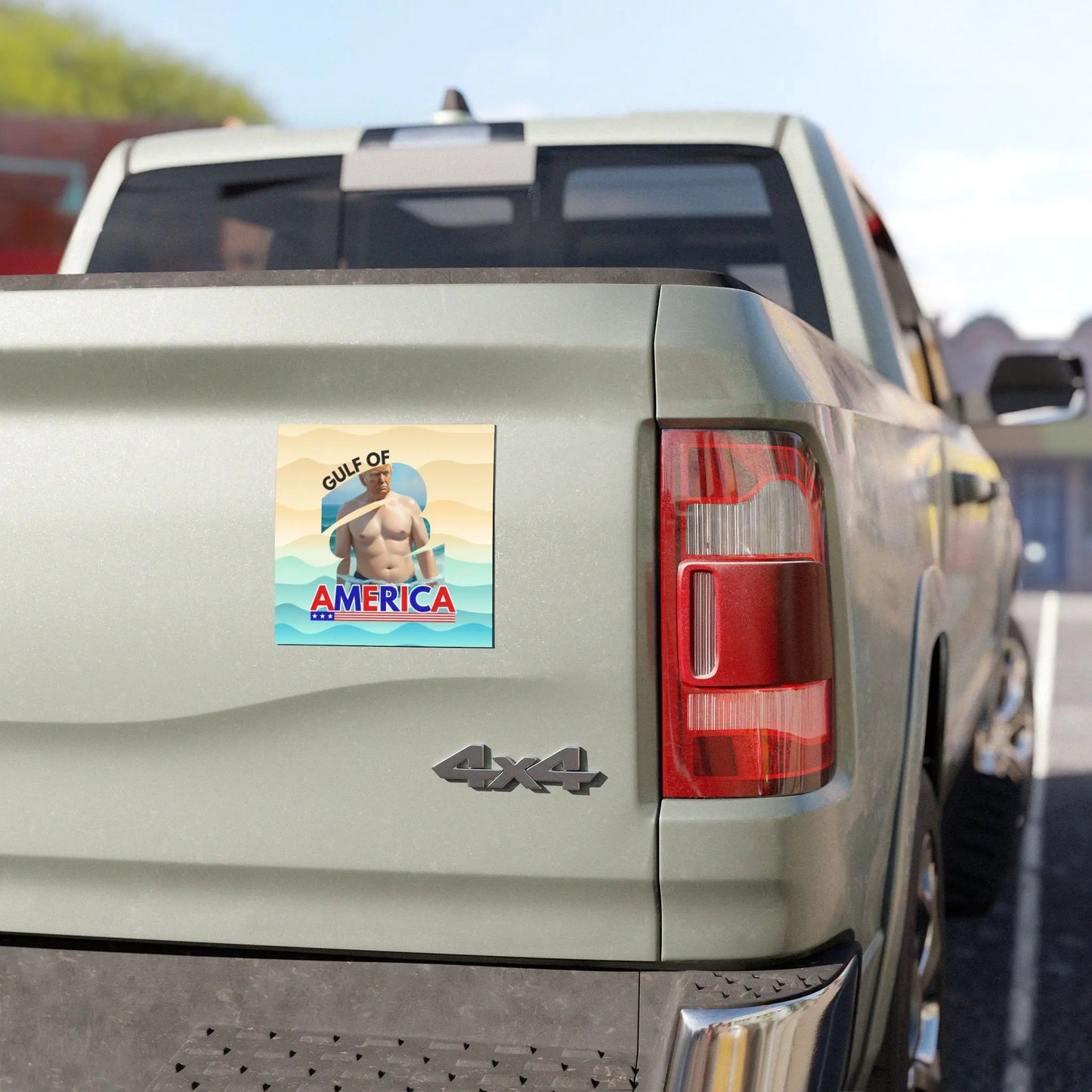 Humorous Car Magnet - Gulf of America with Donald Trump's Image Printify