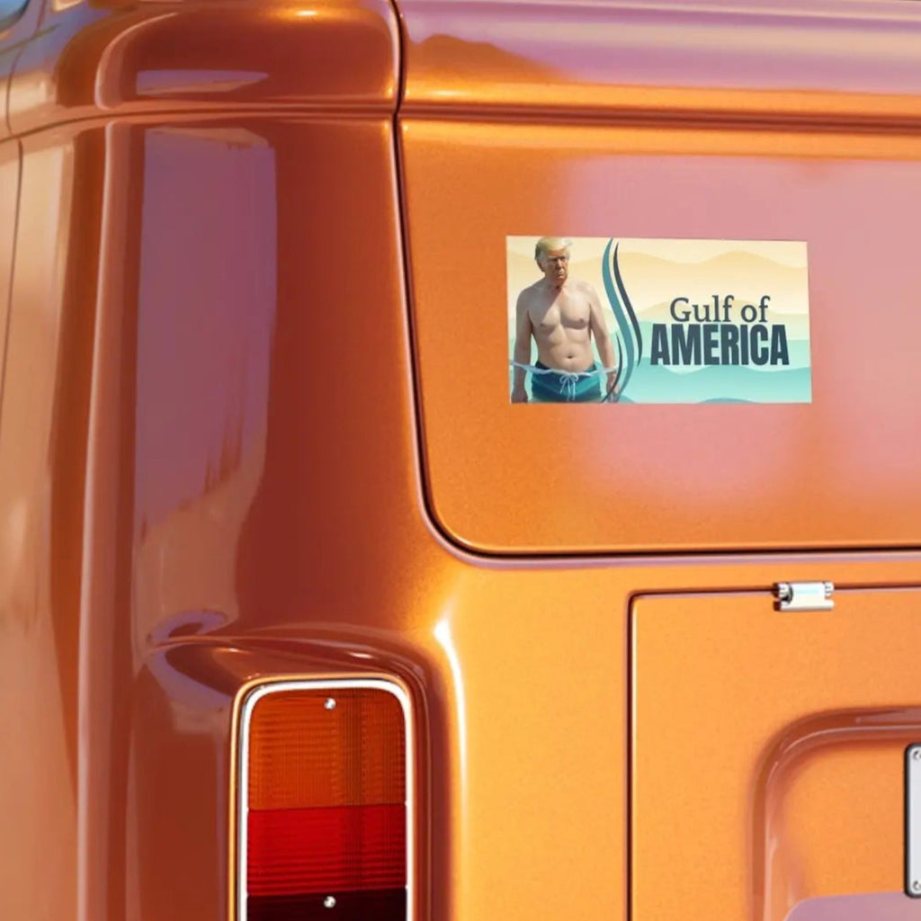 Humorous Gulf of America Bumper Sticker - Fun Car Accessory Printify