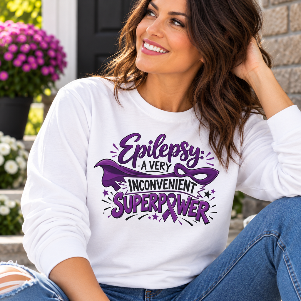Epilepsy: A Very Inconvenient Superpower Long Sleeve Shirt | Funny Epilepsy Awareness Tee
