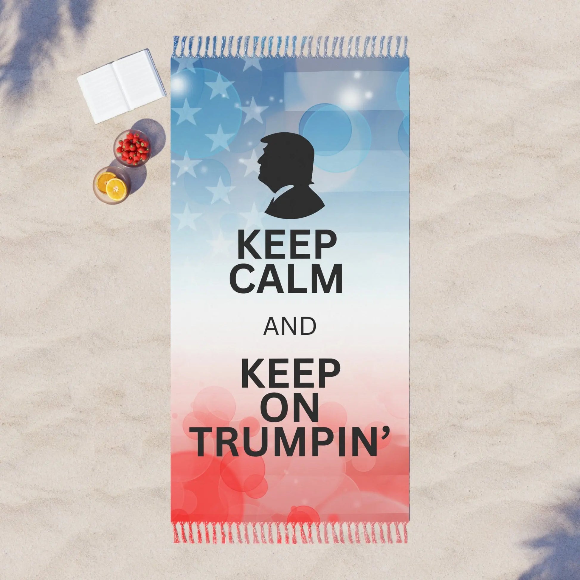 Keep Calm Beach Towel - Boho Trump Inspired Design Printify