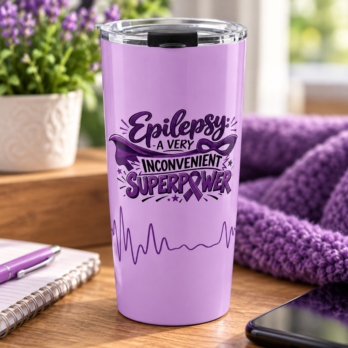Epilepsy: A Very Inconvenient Superpower 20oz Tumbler | Funny Epilepsy Awareness Gift