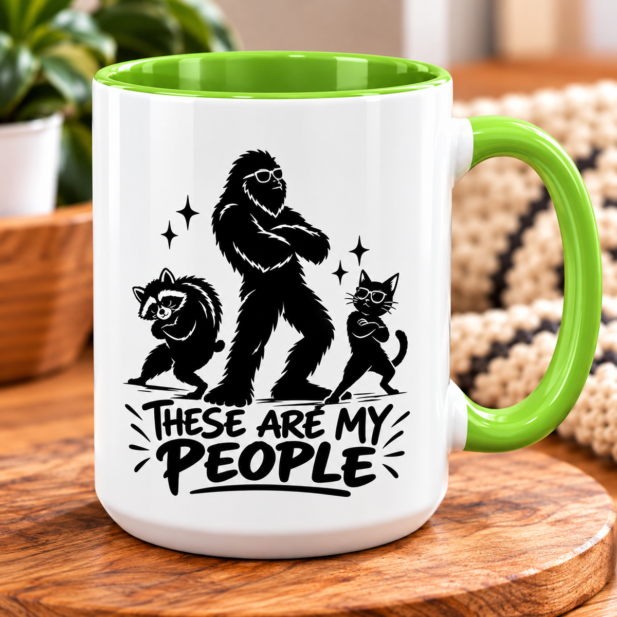 These Are My People Bigfoot, Raccoon & Cat Accent Coffee Mug | 11oz & 15oz