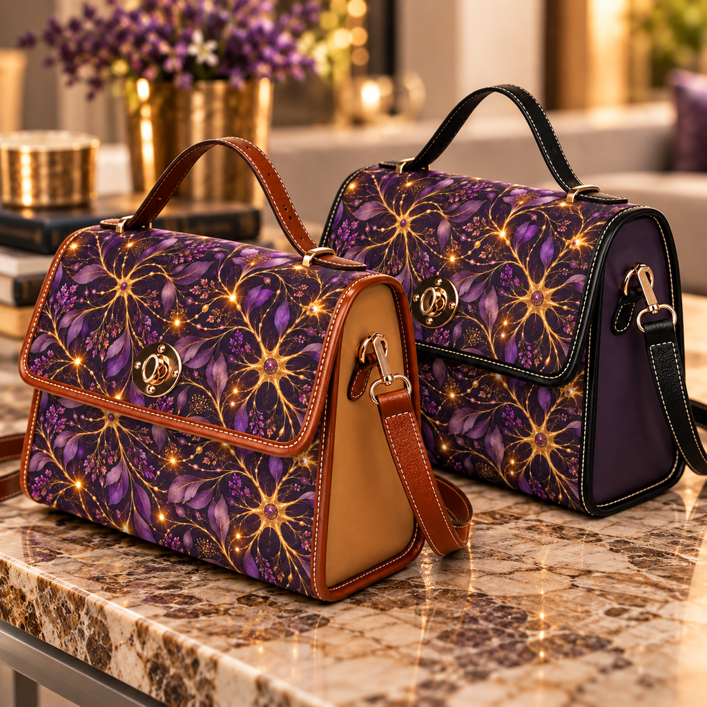 Beautifully Miswired Neuron Floral Satchel Bag | Epilepsy Awareness Handbag