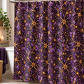 Beautifully Miswired Purple & Gold Neuron Shower Curtain | Epilepsy Awareness Bathroom Decor