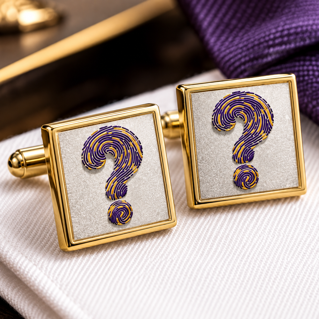 Fingerprint Question Mark Cufflinks | True Crime Mystery Cufflinks