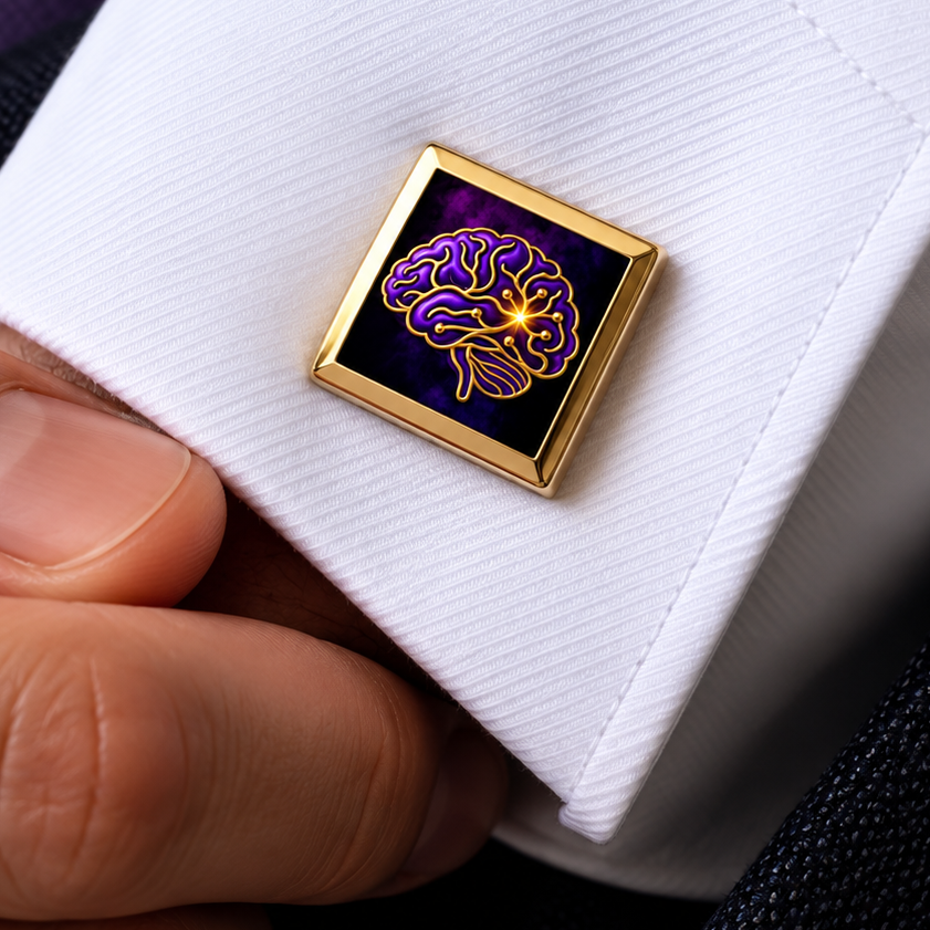 Purple Brain Circuit Epilepsy Awareness Cufflinks