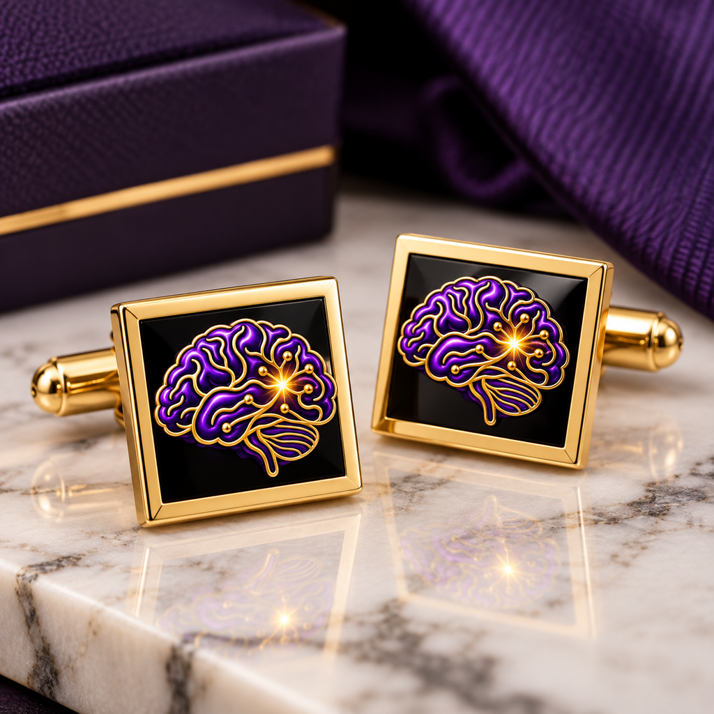 Purple Brain Circuit Epilepsy Awareness Cufflinks