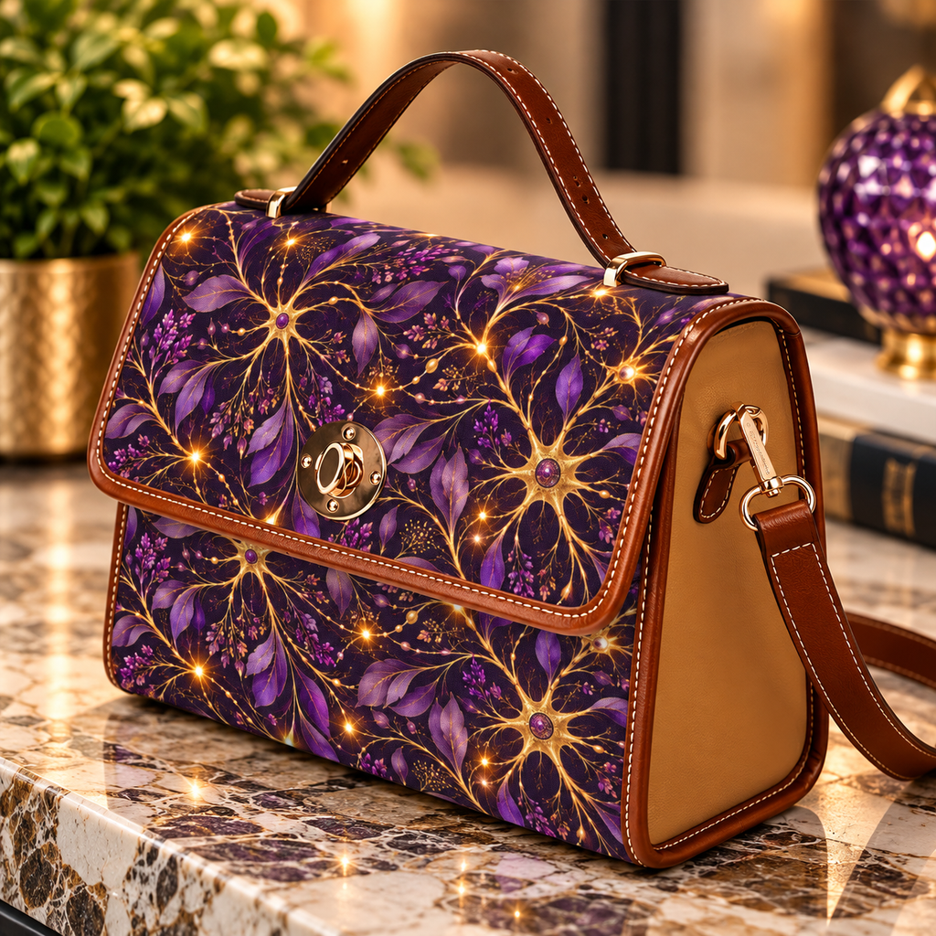 Beautifully Miswired Neuron Floral Satchel Bag | Epilepsy Awareness Handbag