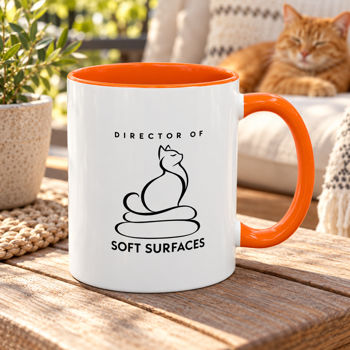 Director of Soft Surfaces Cat Mug | Funny Cat Lover Coffee Cup (11oz/15oz)