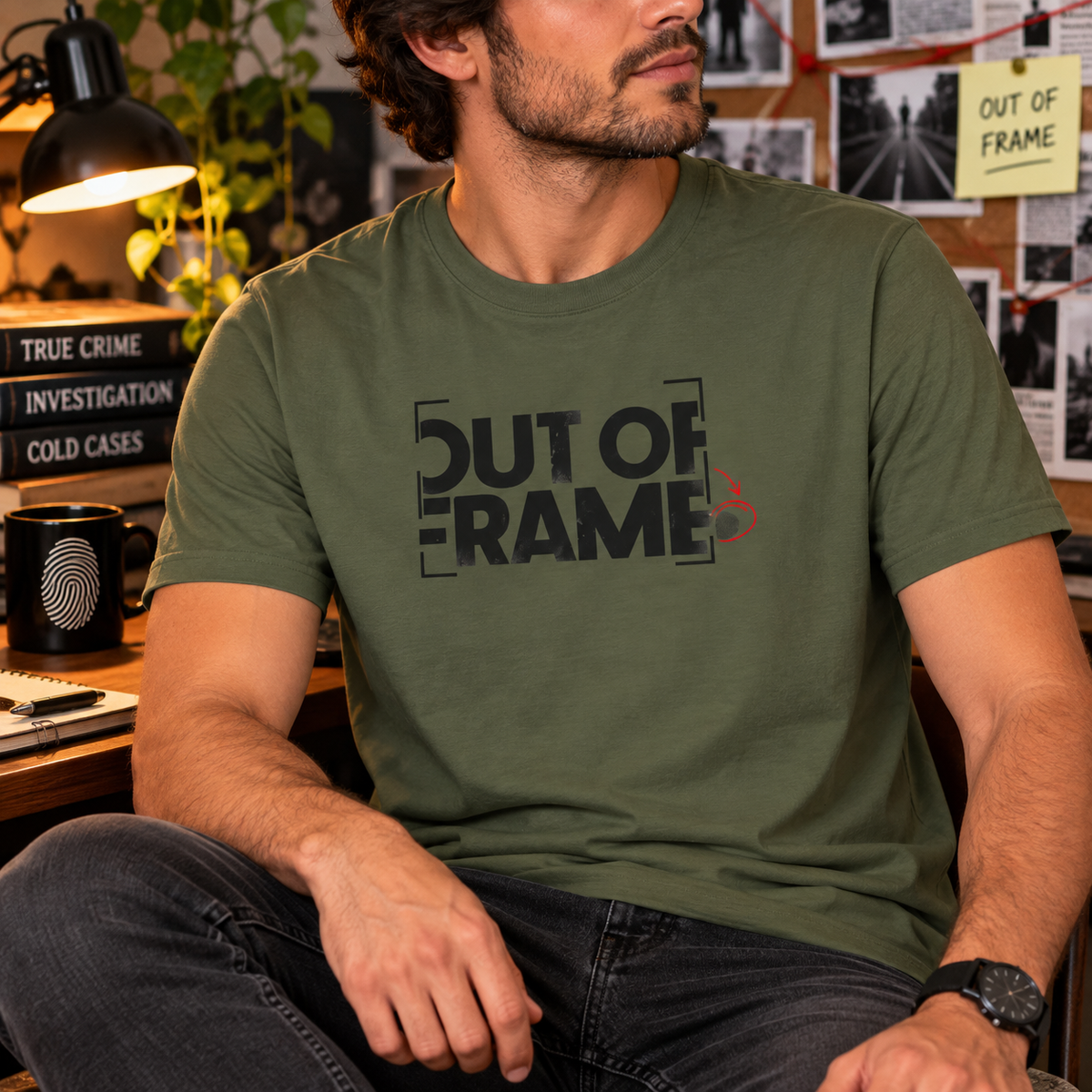 Out of Frame True Crime T-Shirt | Hidden Clue Graphic Tee