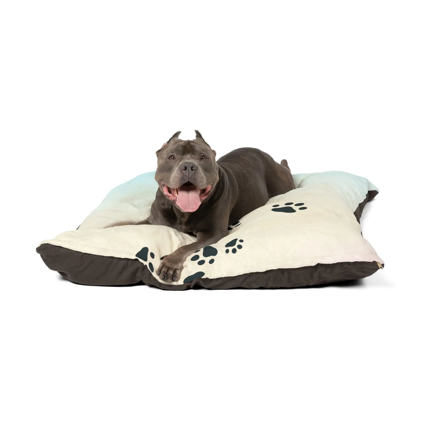 Pastel Paw Print Pet Bed | Cozy Dog & Cat Bed Printify