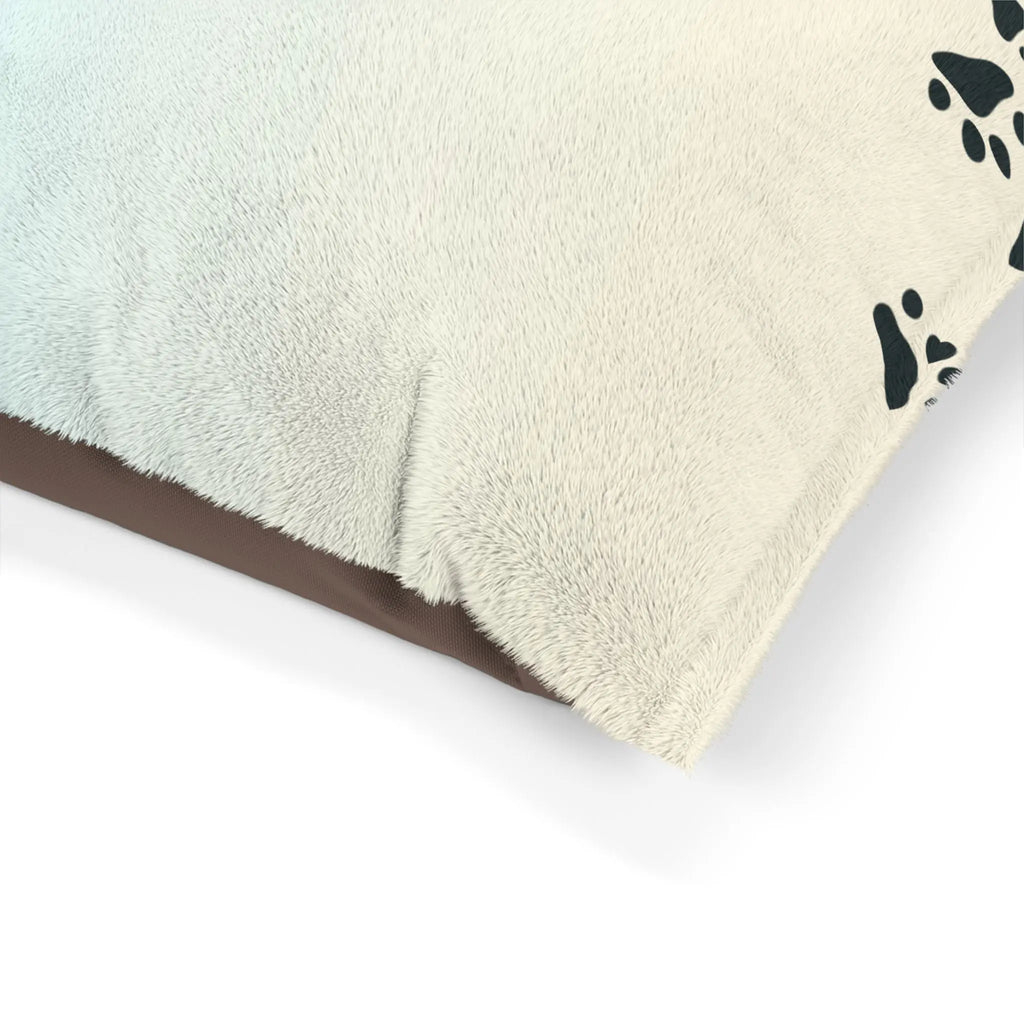 Pastel Paw Print Pet Bed | Cozy Dog & Cat Bed Printify