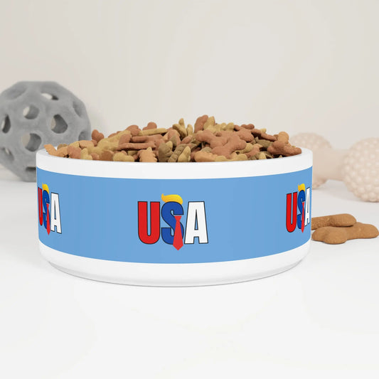 Patriotic USA Pet Bowl - Perfect for Dog & Cat Lovers! Printify