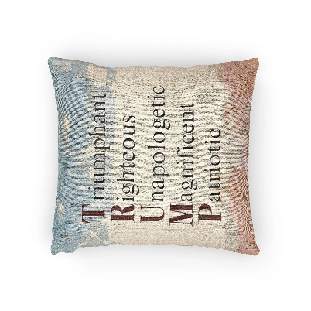 Patriotic Woven Pillow - Trump Inspired Home Decor for Freedom Lovers Printify
