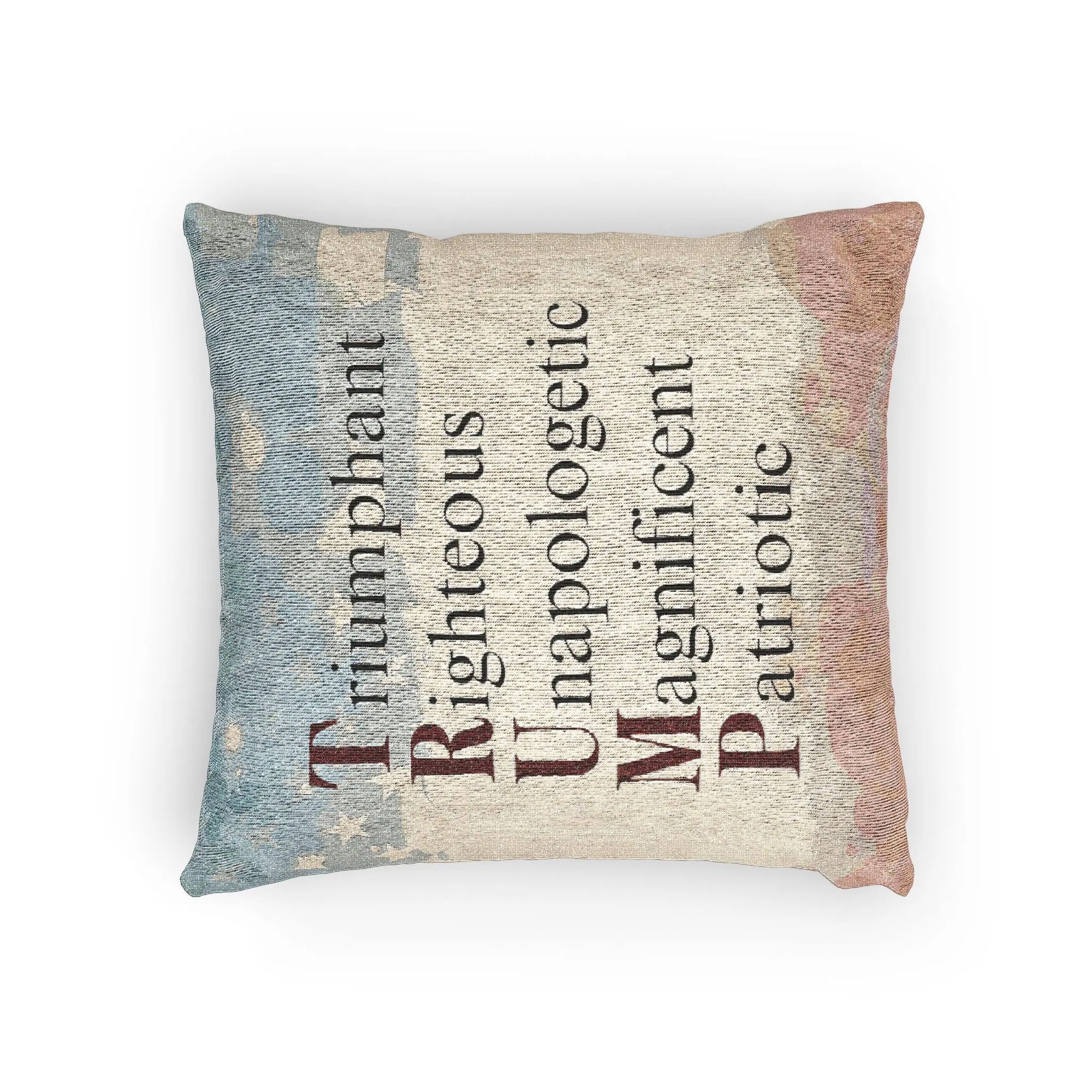 Patriotic Woven Pillow - Trump Inspired Home Decor for Freedom Lovers Printify
