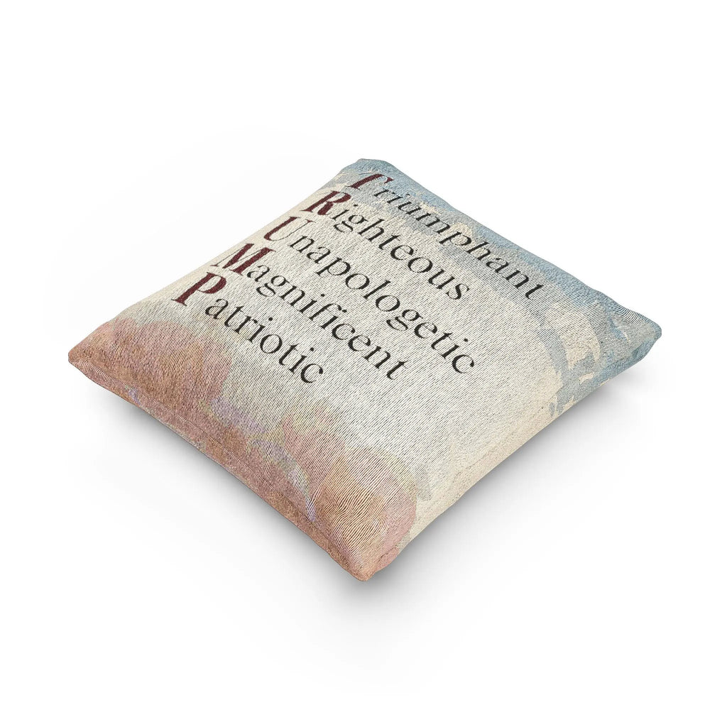 Patriotic Woven Pillow - Trump Inspired Home Decor for Freedom Lovers Printify