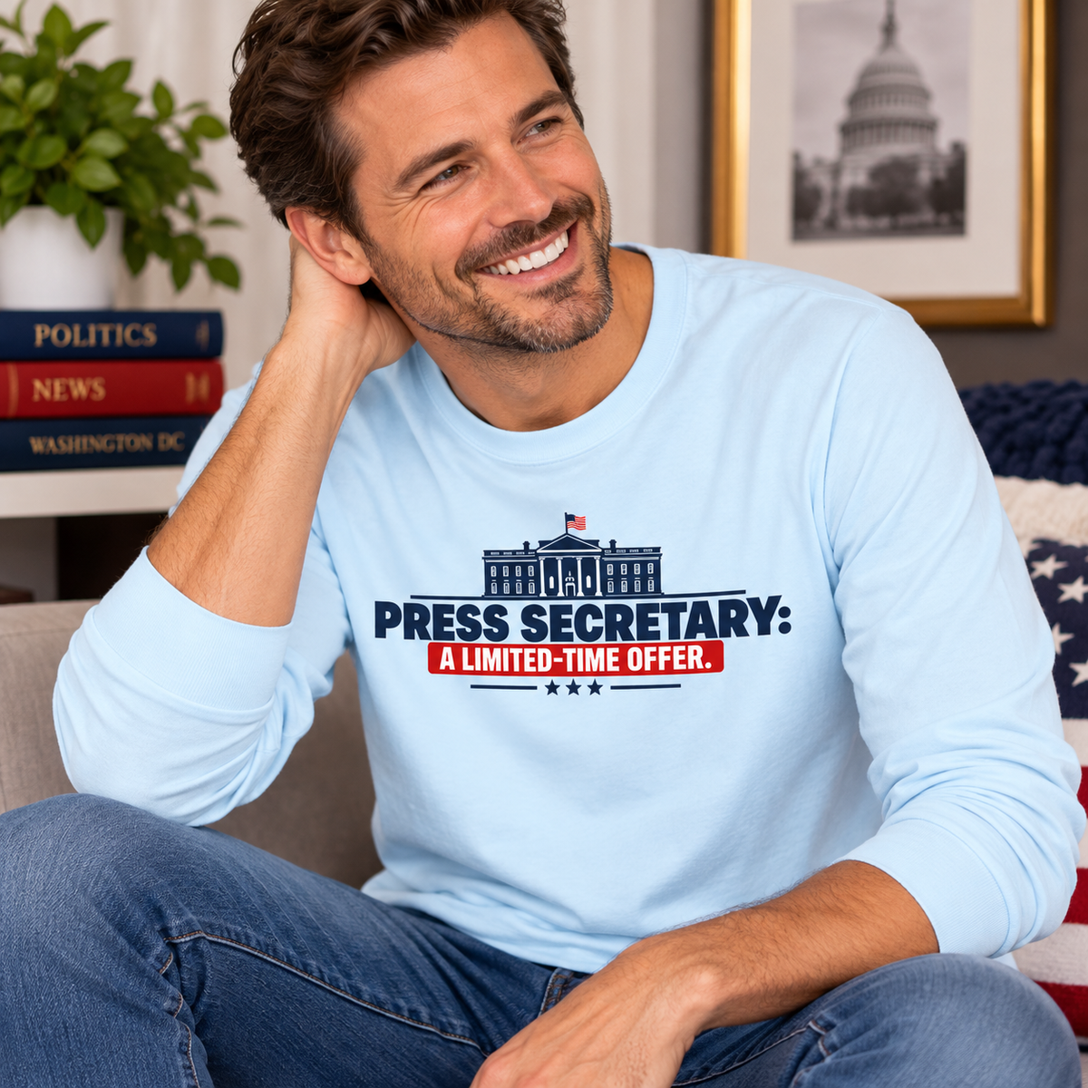 Press Secretary: A Limited-Time Offer Long Sleeve Shirt | Funny Political Satire
