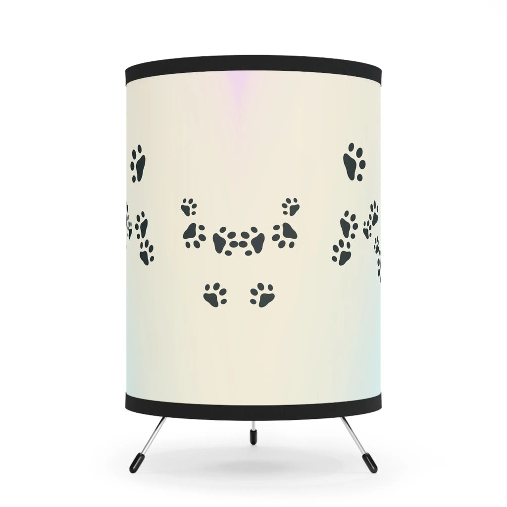 Paw Print Tripod Lamp - Stylish Pet-Inspired Decor for Animal Lovers Printify