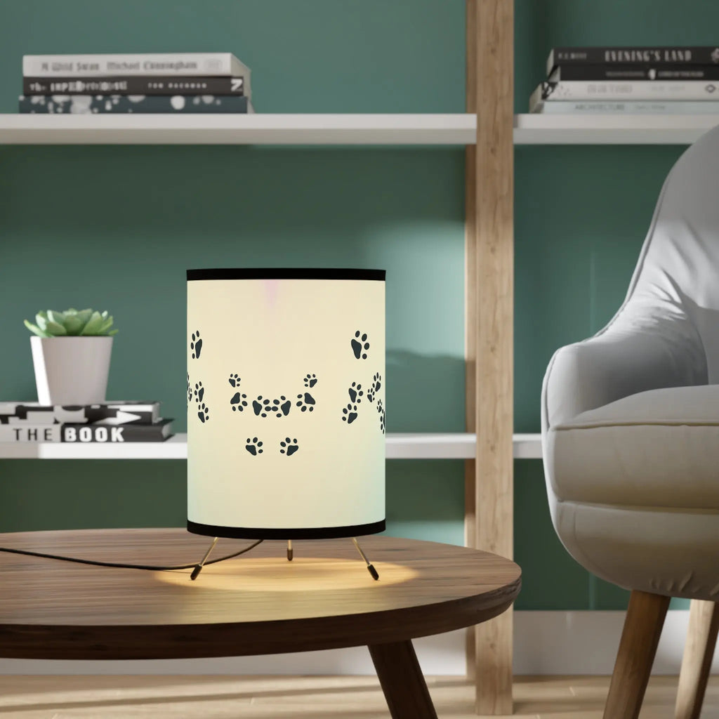 Paw Print Tripod Lamp - Stylish Pet-Inspired Decor for Animal Lovers Printify