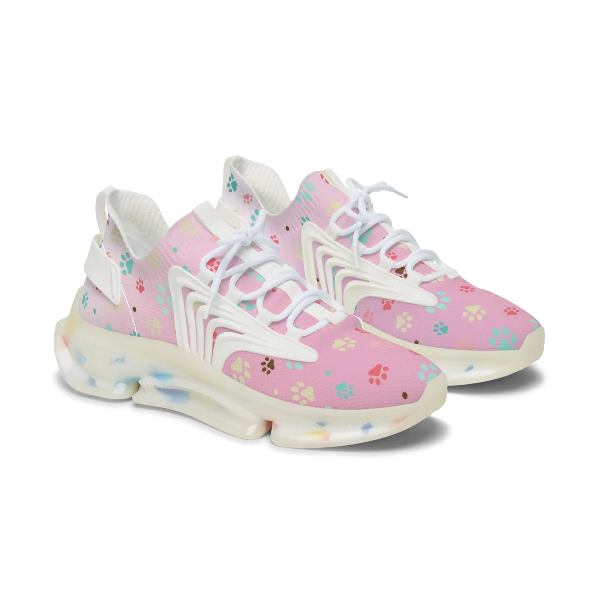Paw Print Women's Mesh Sneakers - Stylish & Comfortable Printify