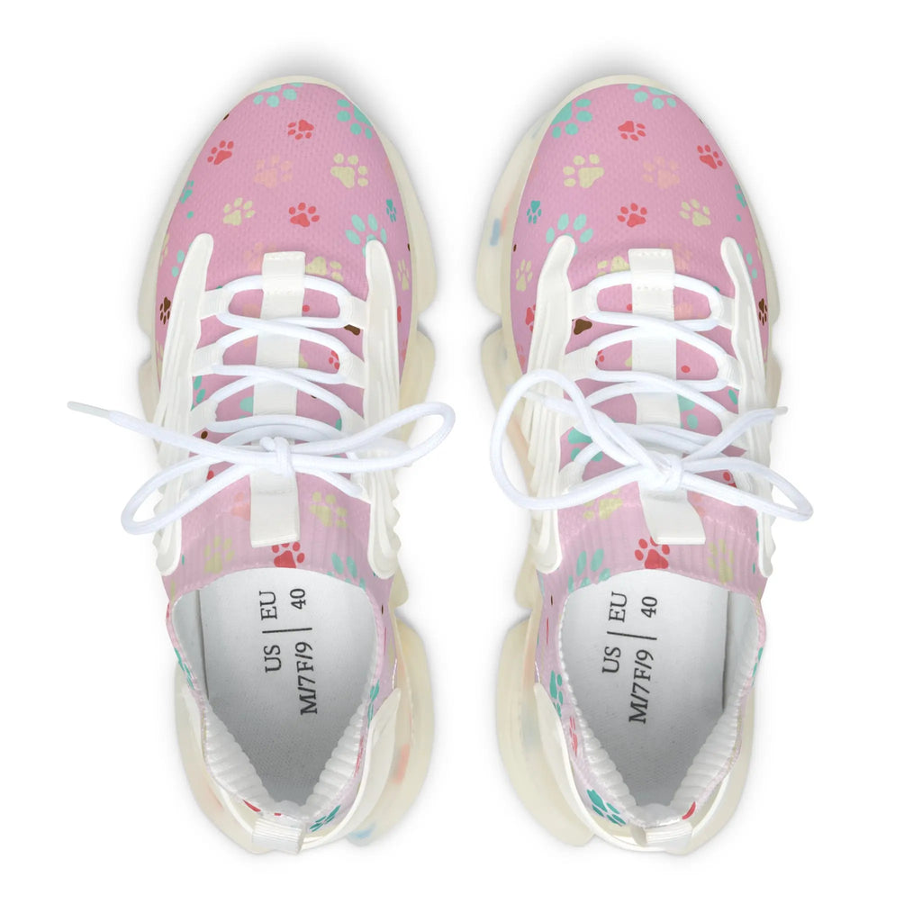 Paw Print Women's Mesh Sneakers - Stylish & Comfortable Printify