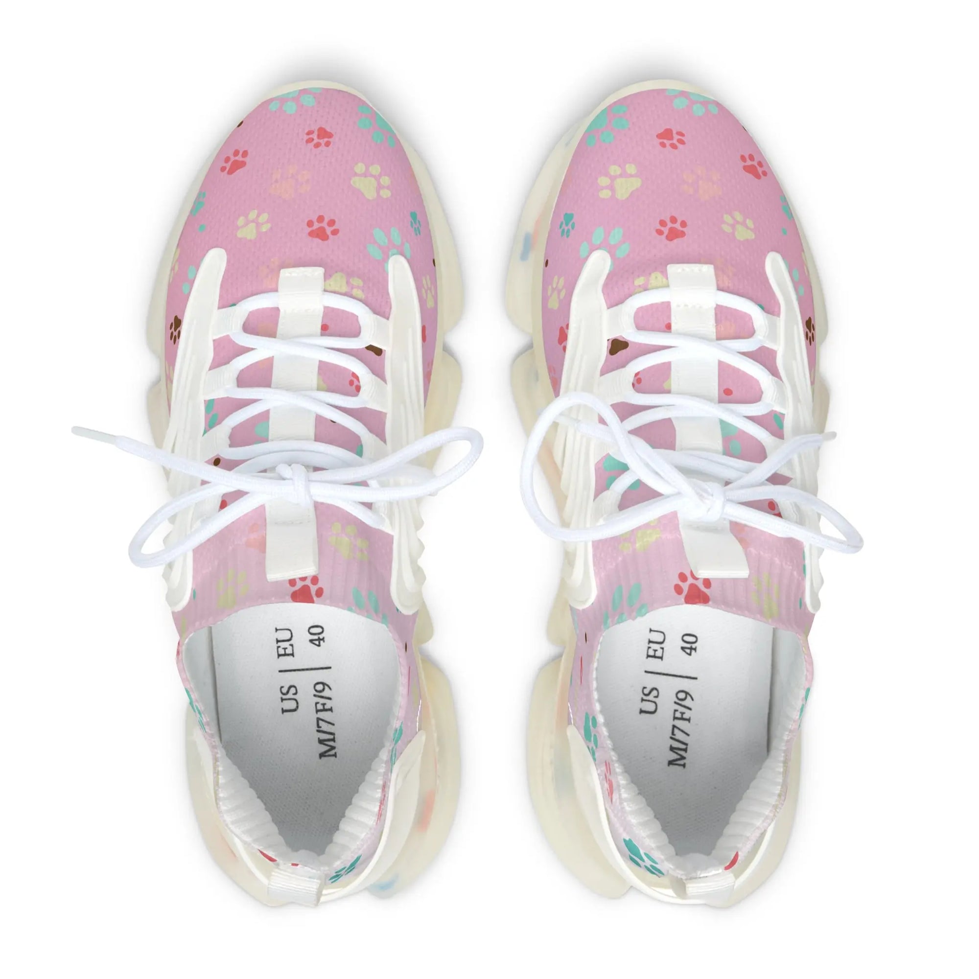 Paw Print Women's Mesh Sneakers - Stylish & Comfortable Printify