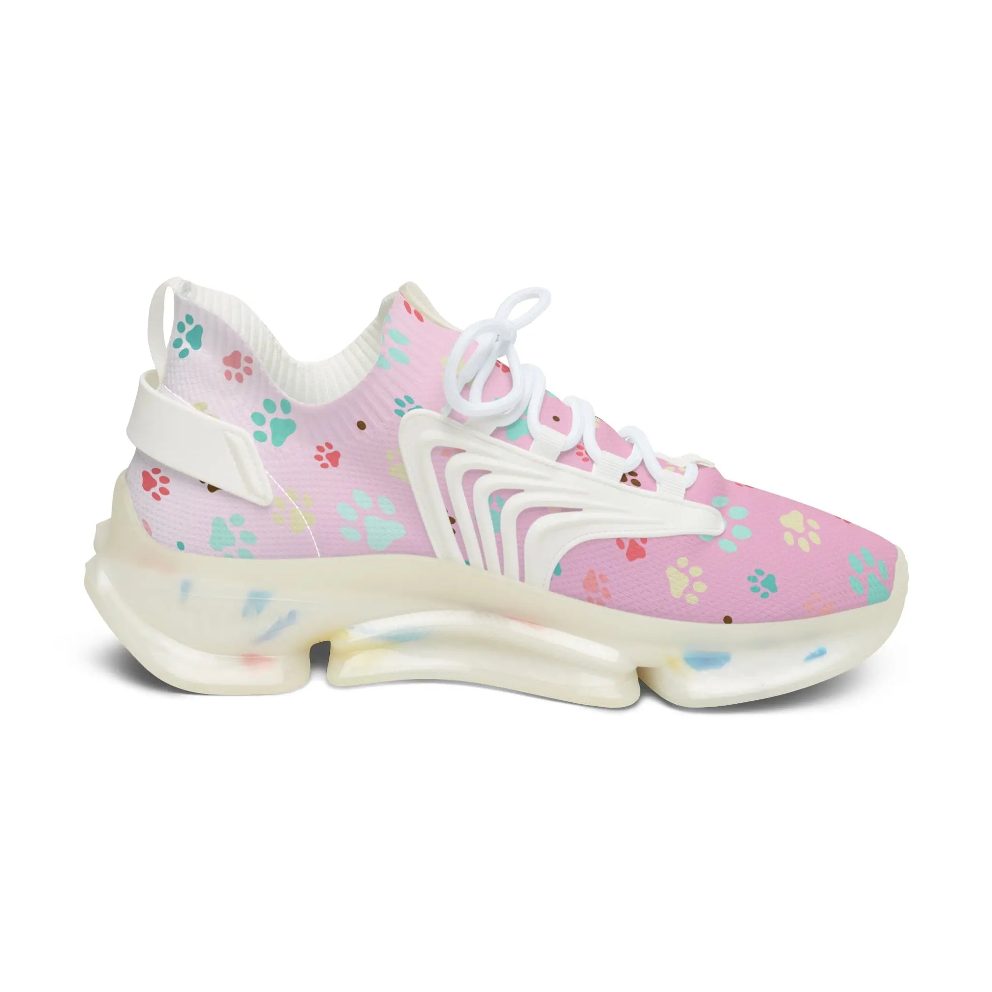 Paw Print Women's Mesh Sneakers - Stylish & Comfortable Printify