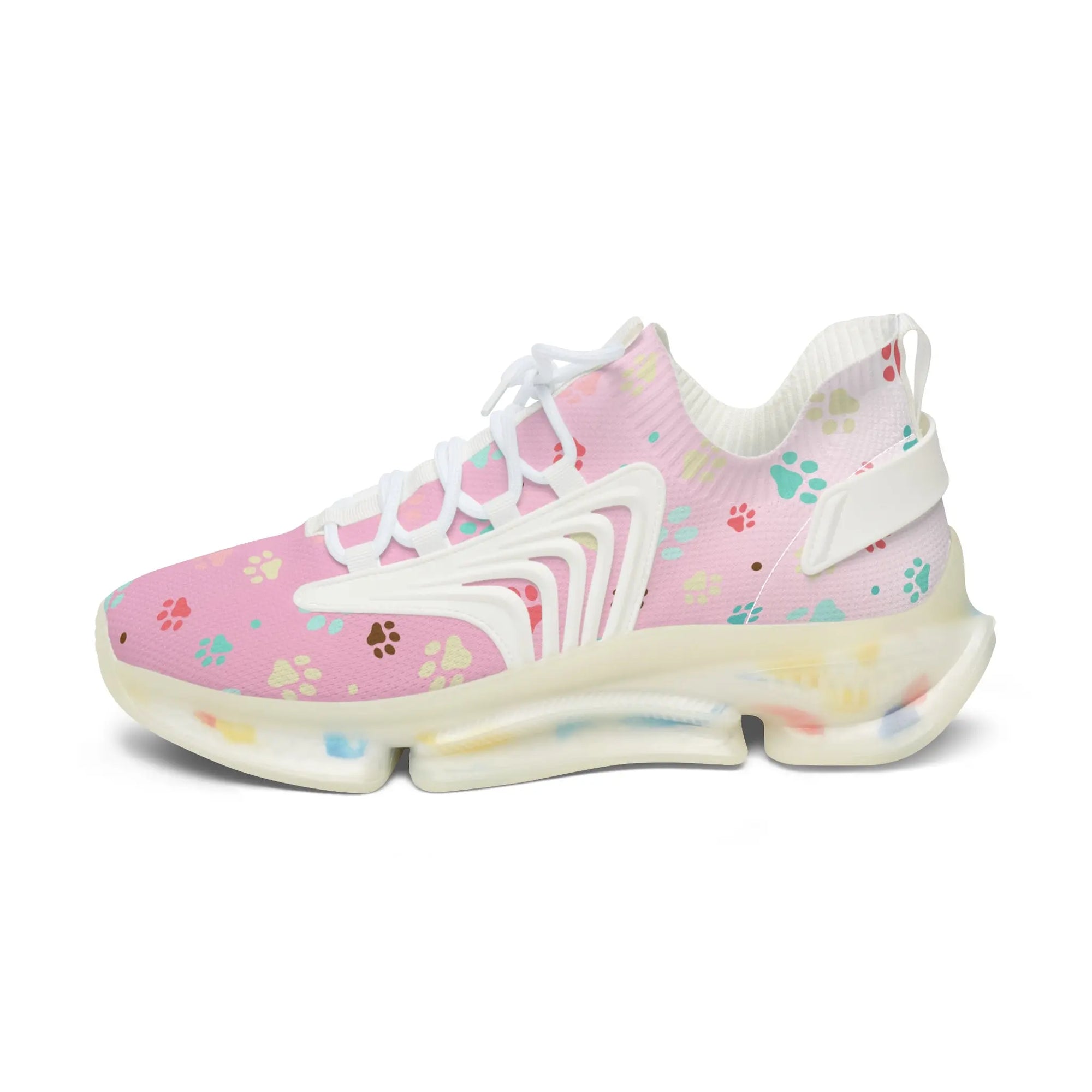 Paw Print Women's Mesh Sneakers - Stylish & Comfortable Printify