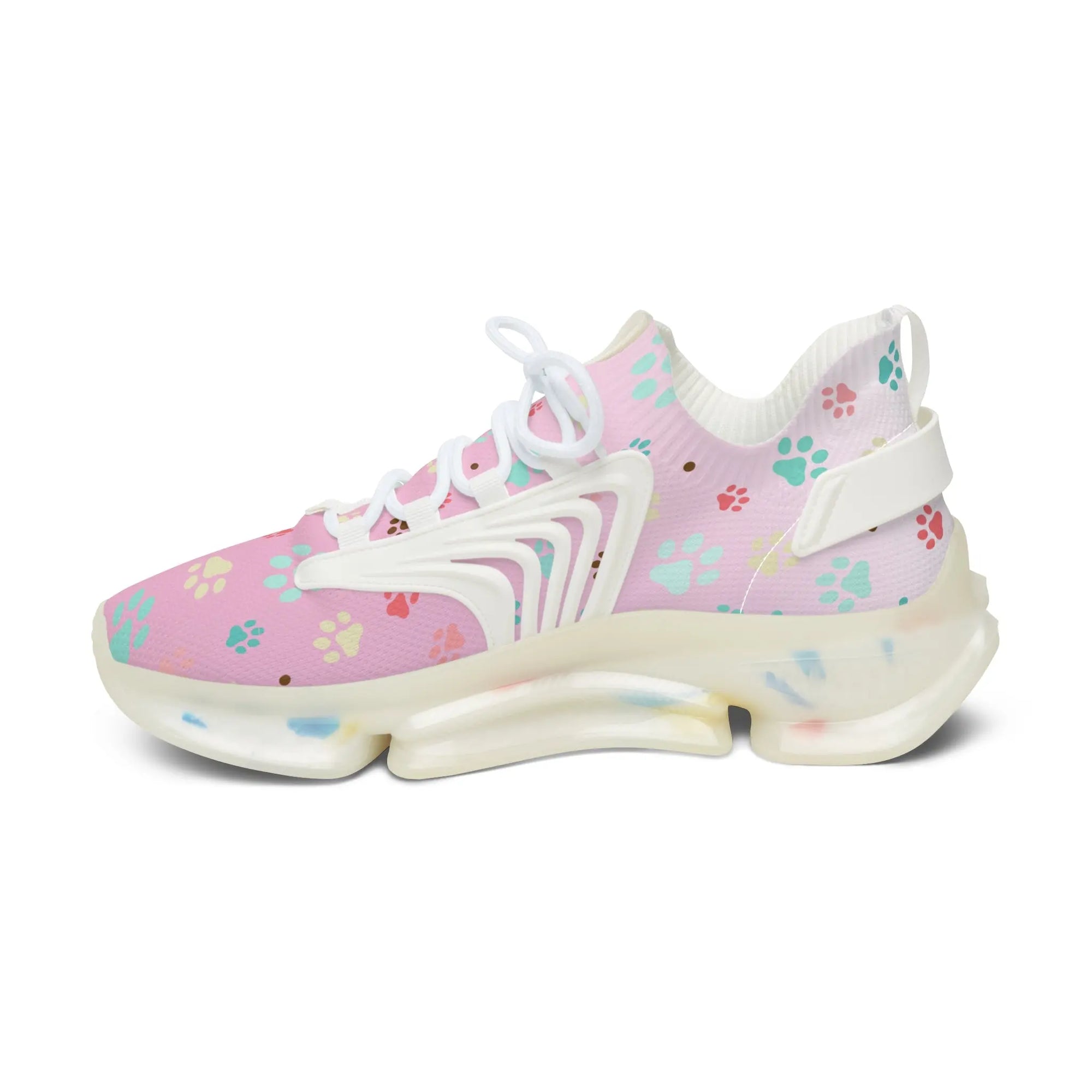 Paw Print Women's Mesh Sneakers - Stylish & Comfortable Printify