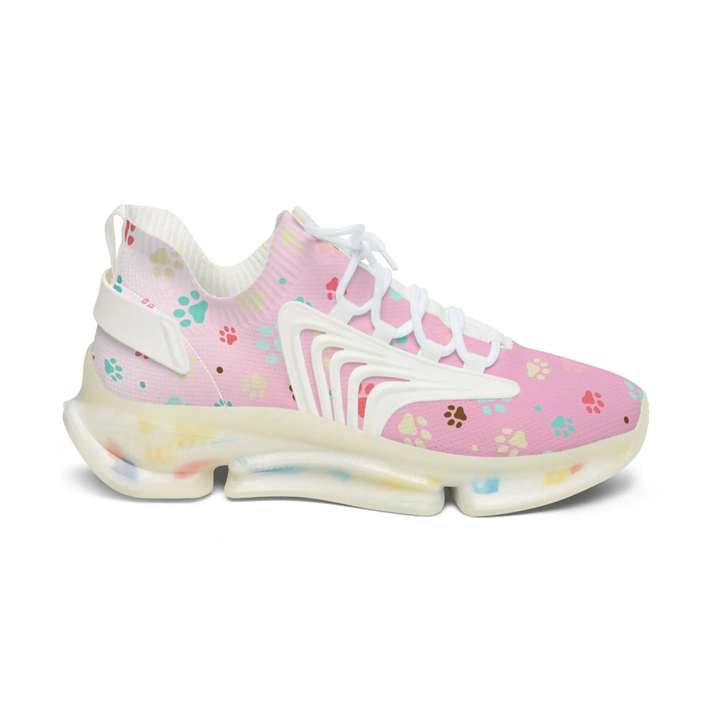 Paw Print Women's Mesh Sneakers - Stylish & Comfortable Printify