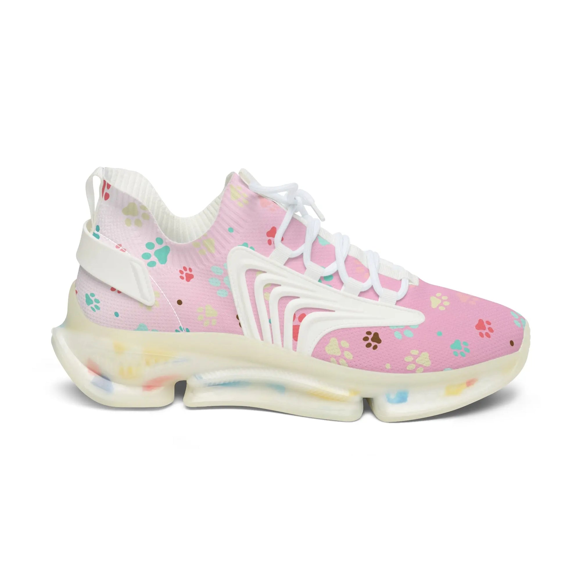 Paw Print Women's Mesh Sneakers - Stylish & Comfortable Printify