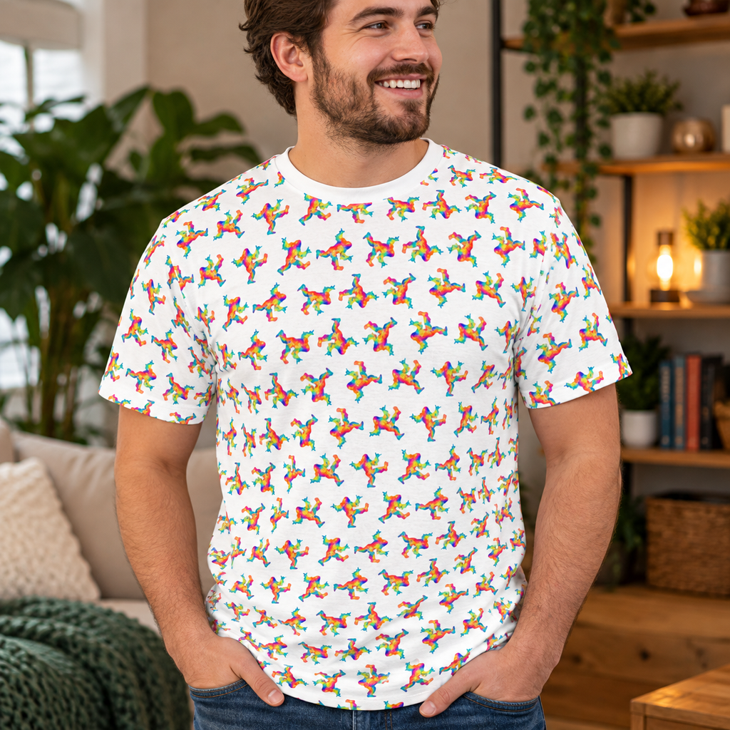 Psychedelic Bigfoot All-Over Print T-Shirt | Rainbow Sasquatch