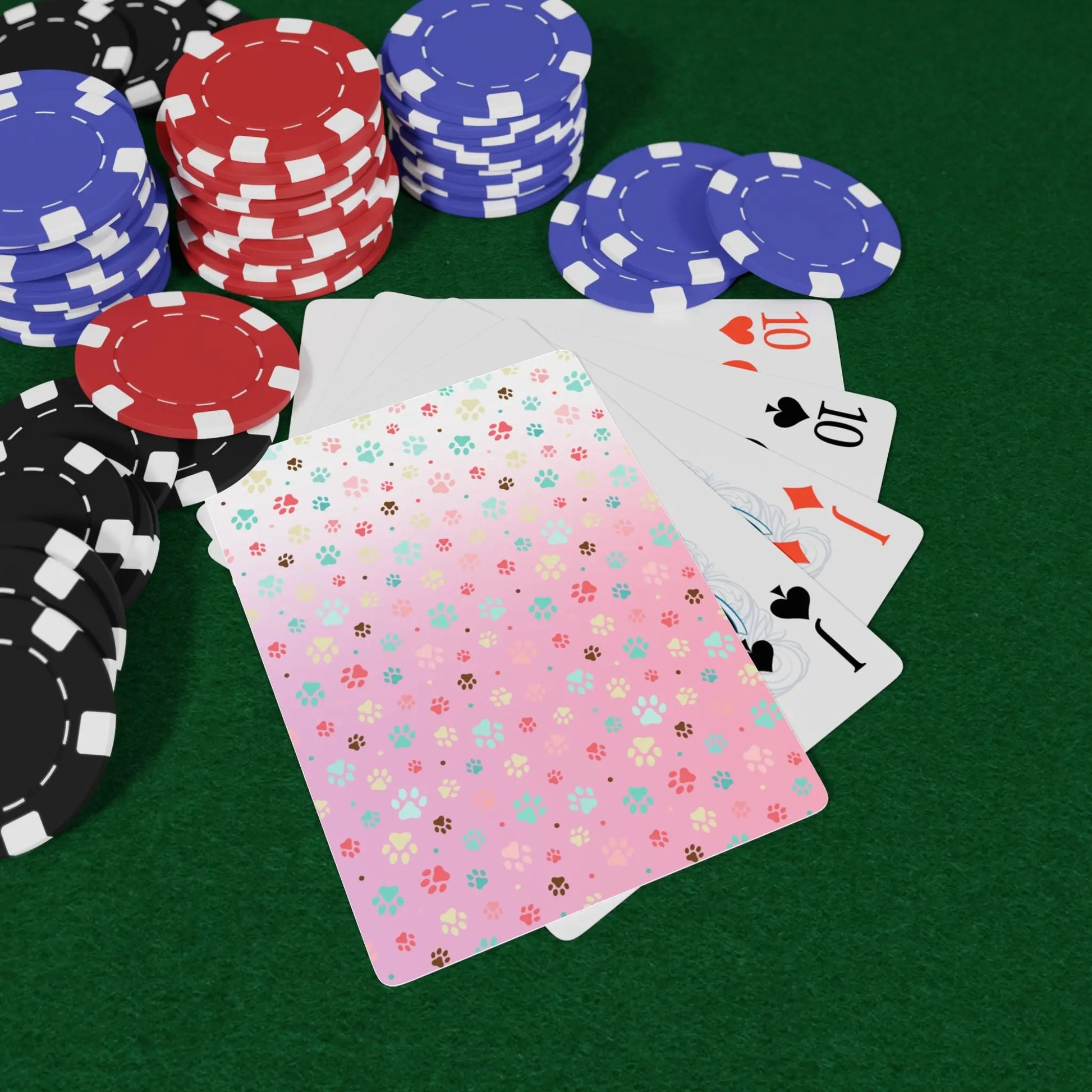 Poker Playing Cards with Pet Paw Print Design Printify