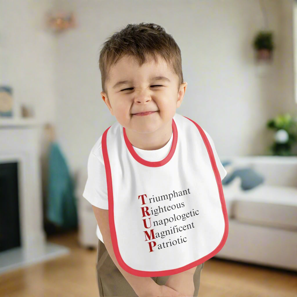 Political Baby Bib - Pro-Trump Word Play Design Printify