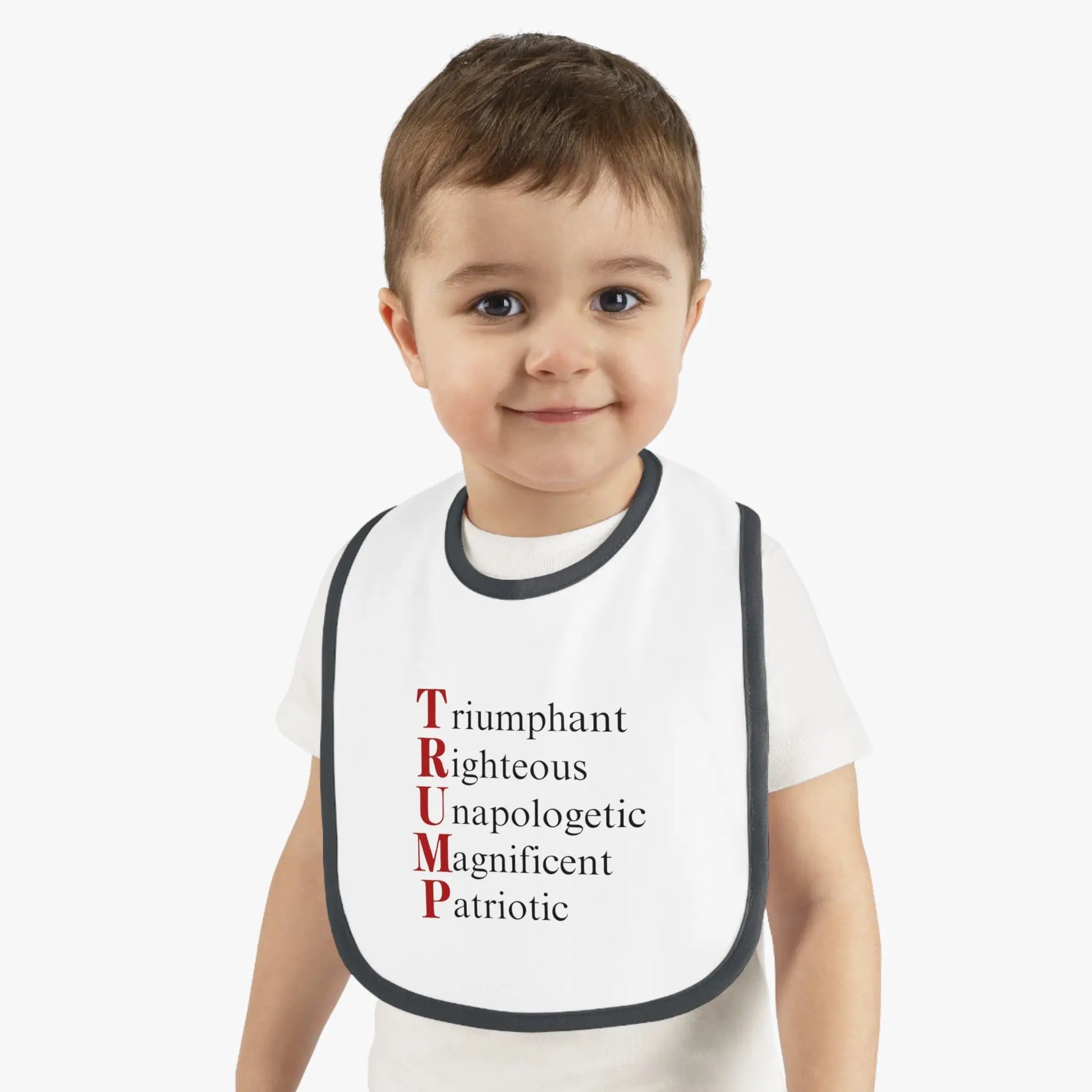 Political Baby Bib - Pro-Trump Word Play Design Printify
