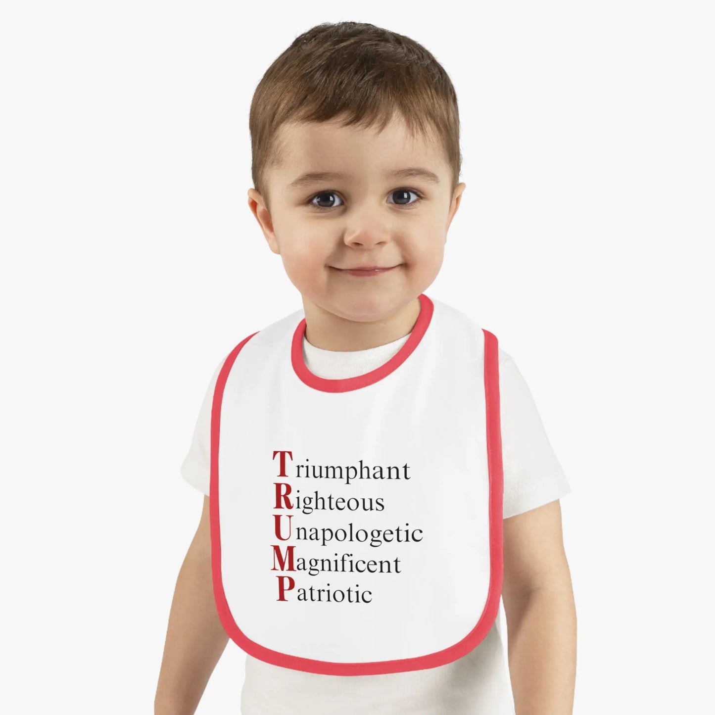 Political Baby Bib - Pro-Trump Word Play Design Printify