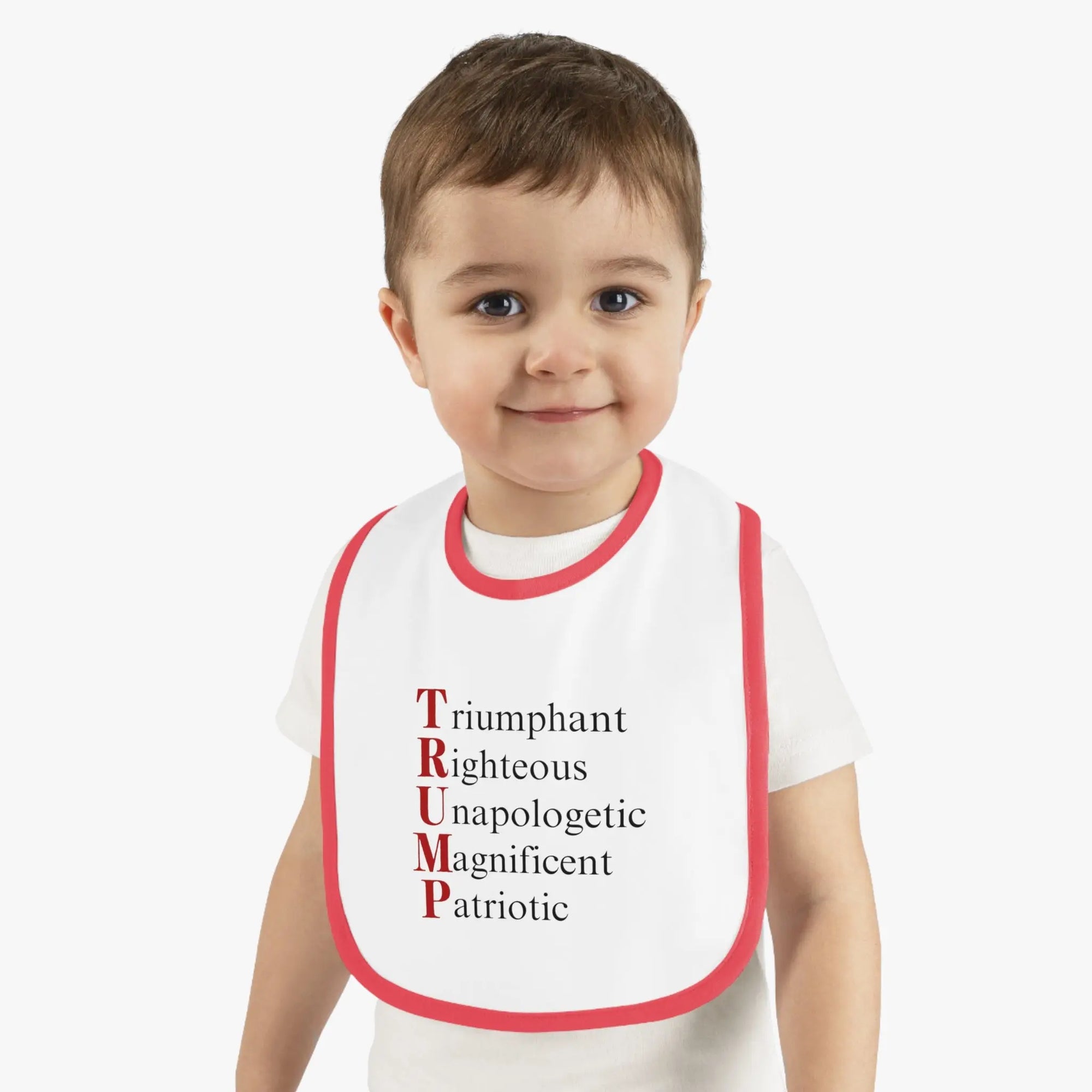Political Baby Bib - Pro-Trump Word Play Design Printify