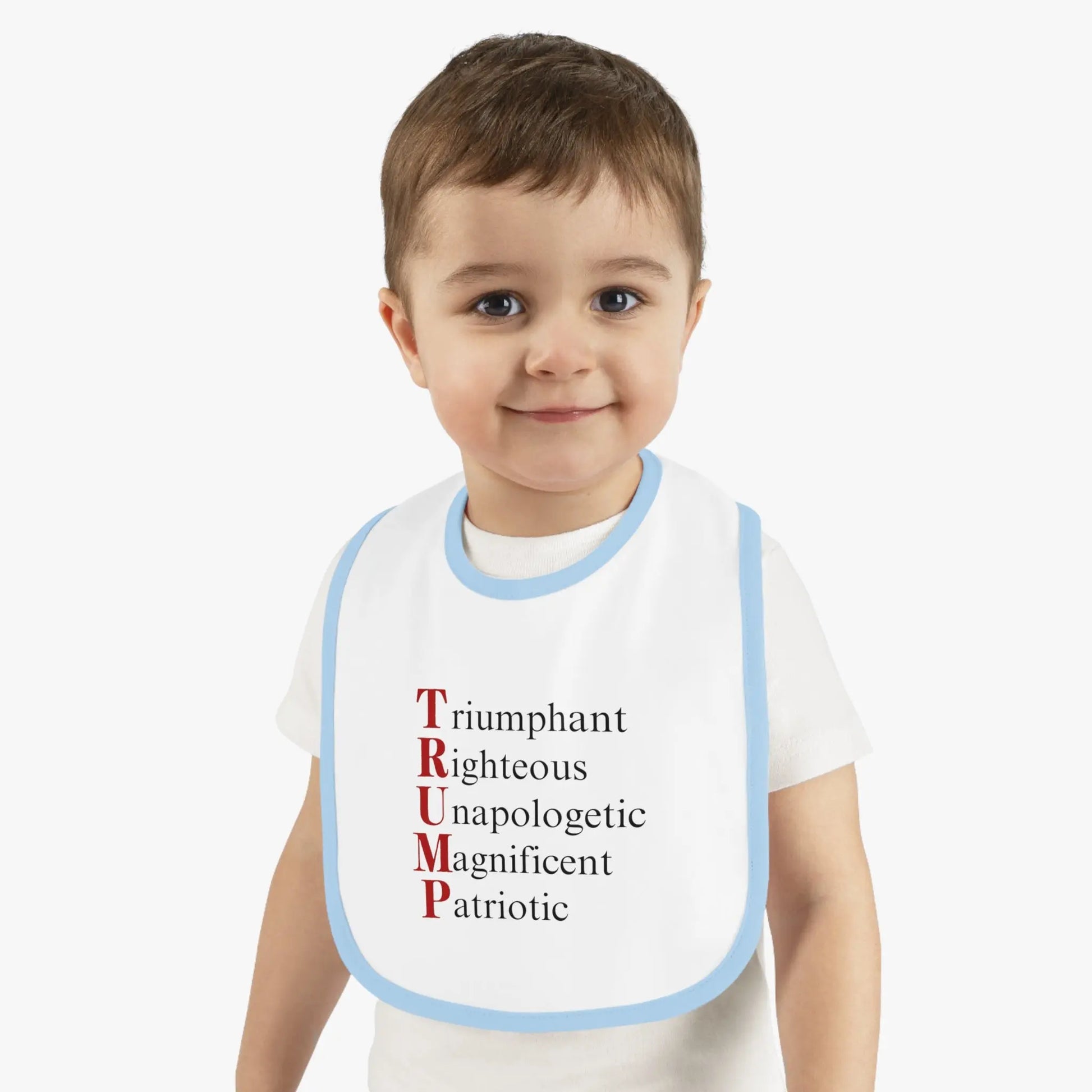 Political Baby Bib - Pro-Trump Word Play Design Printify