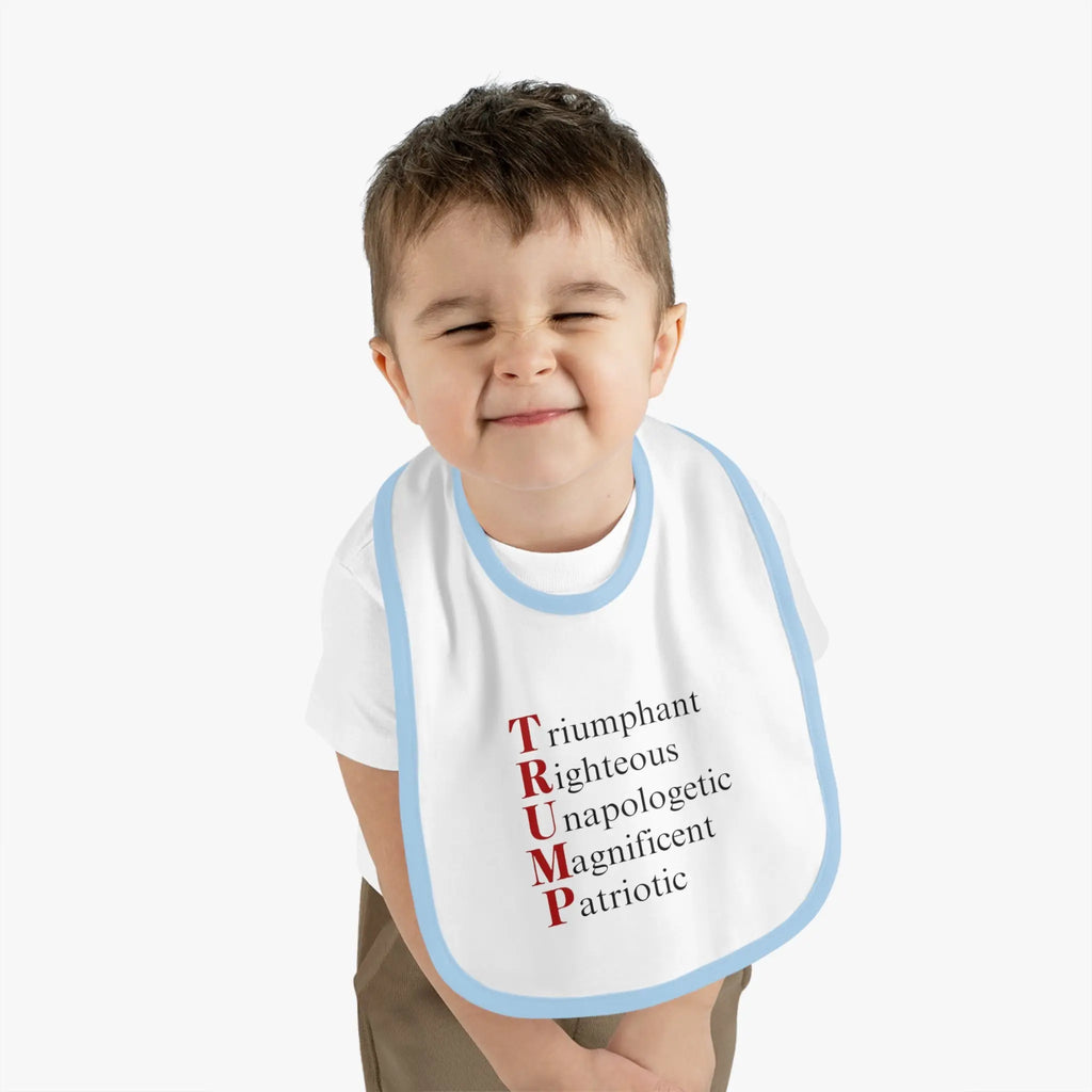 Political Baby Bib - Pro-Trump Word Play Design Printify
