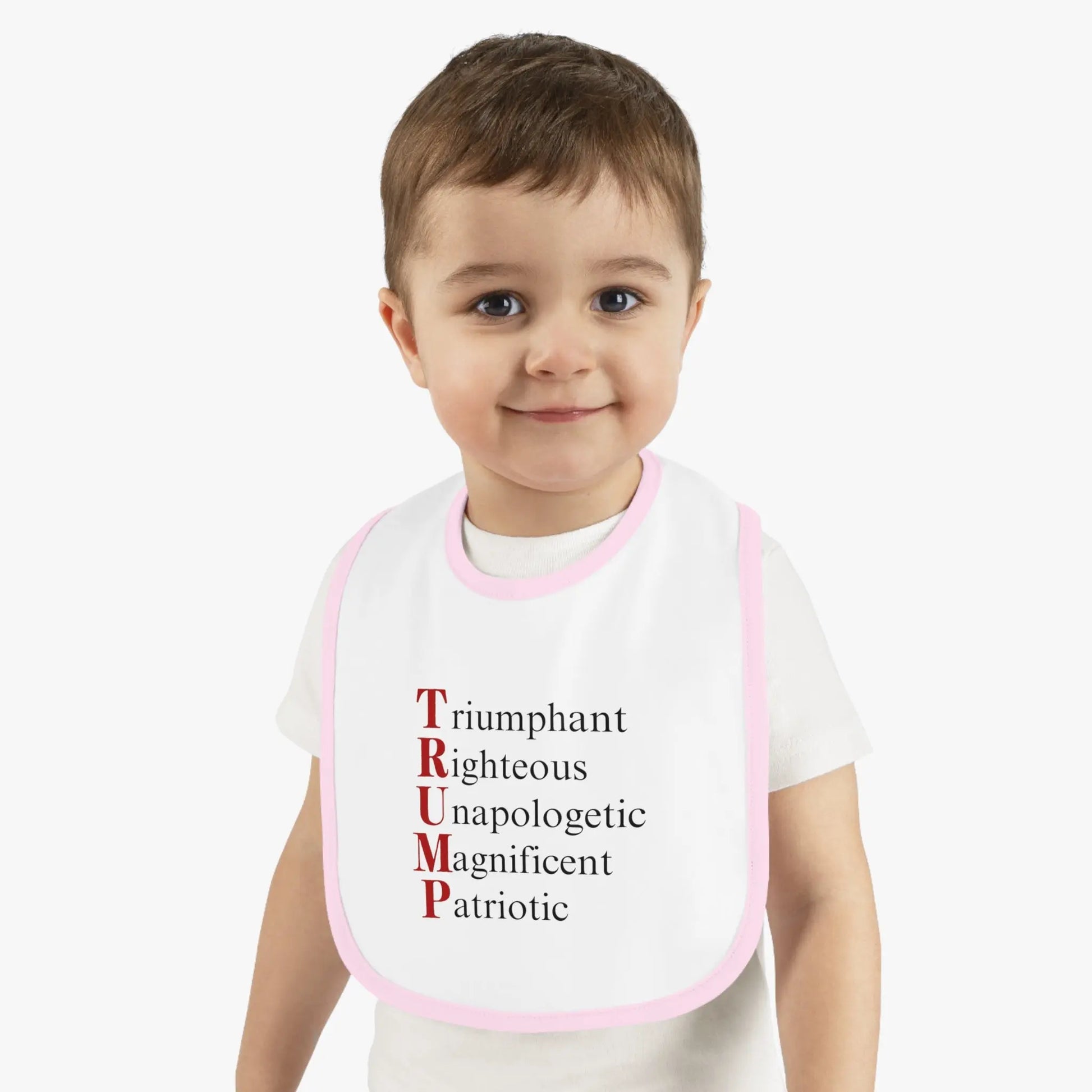 Political Baby Bib - Pro-Trump Word Play Design Printify