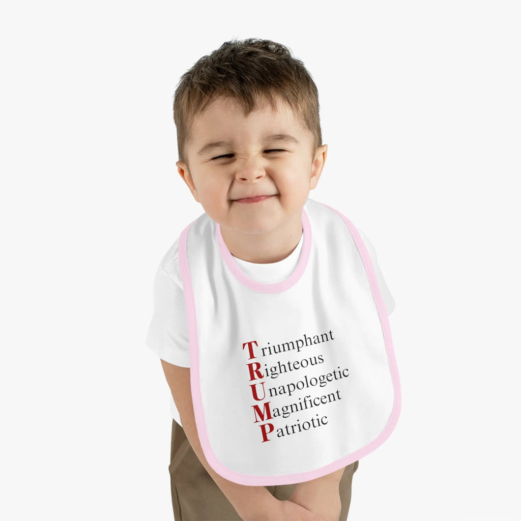 Political Baby Bib - Pro-Trump Word Play Design Printify
