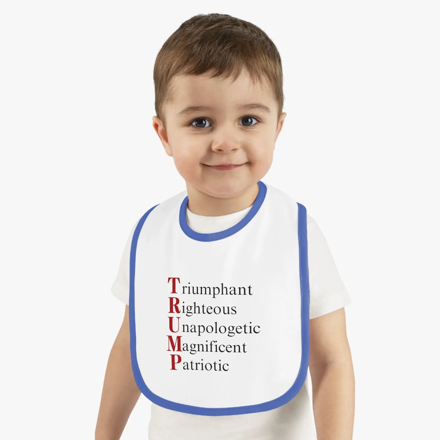 Political Baby Bib - Pro-Trump Word Play Design Printify