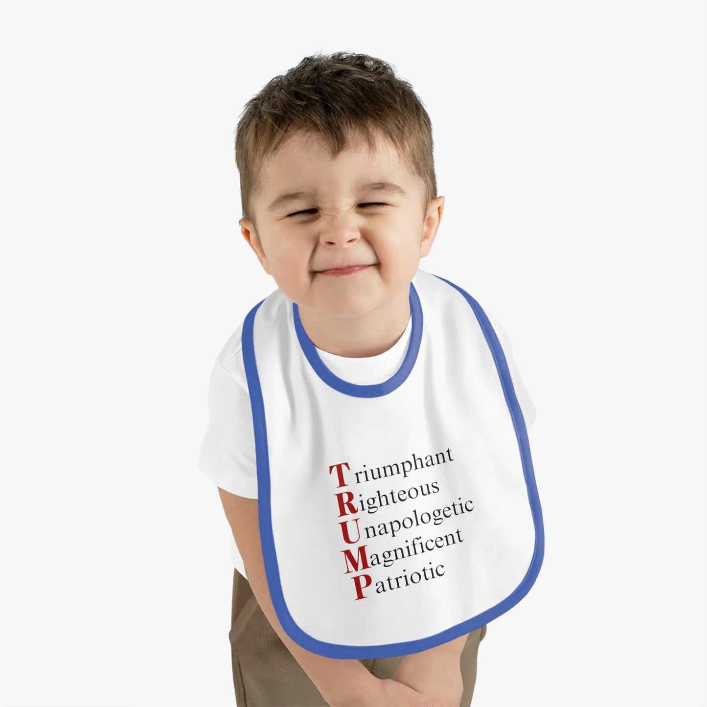 Political Baby Bib - Pro-Trump Word Play Design Printify