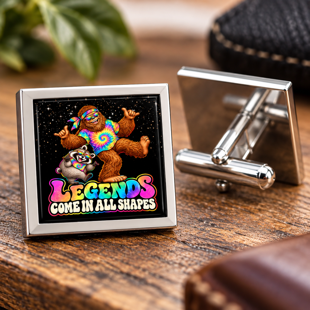 Legends Come in All Shapes | Bigfoot & Jimothy Gold-Tone Cufflinks