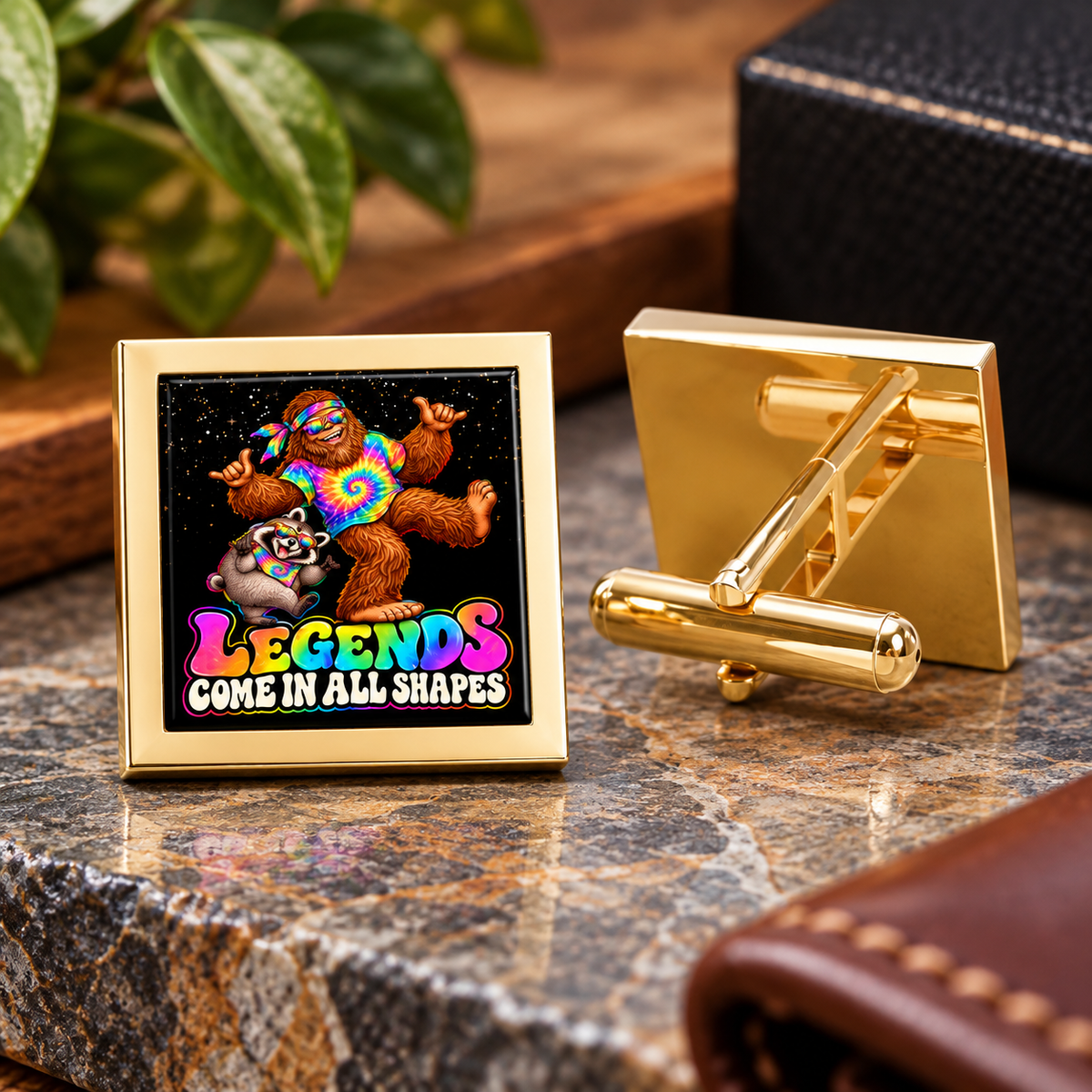 Legends Come in All Shapes | Bigfoot & Jimothy Gold-Tone Cufflinks