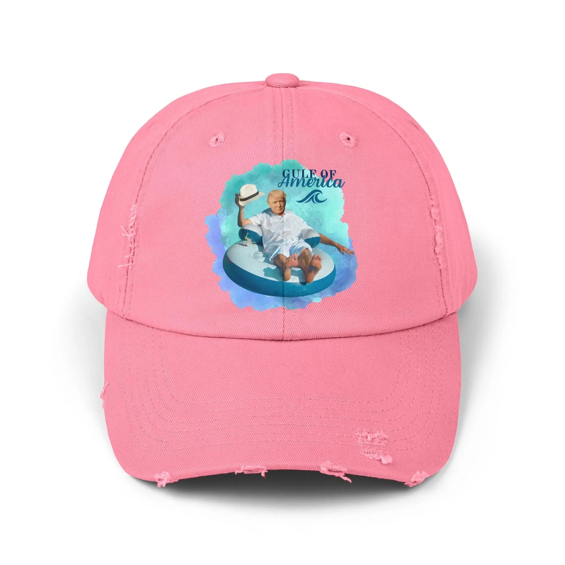 Relaxing Unisex Distressed Cap - 'Gulf of America' Design for Summer Vibes Printify
