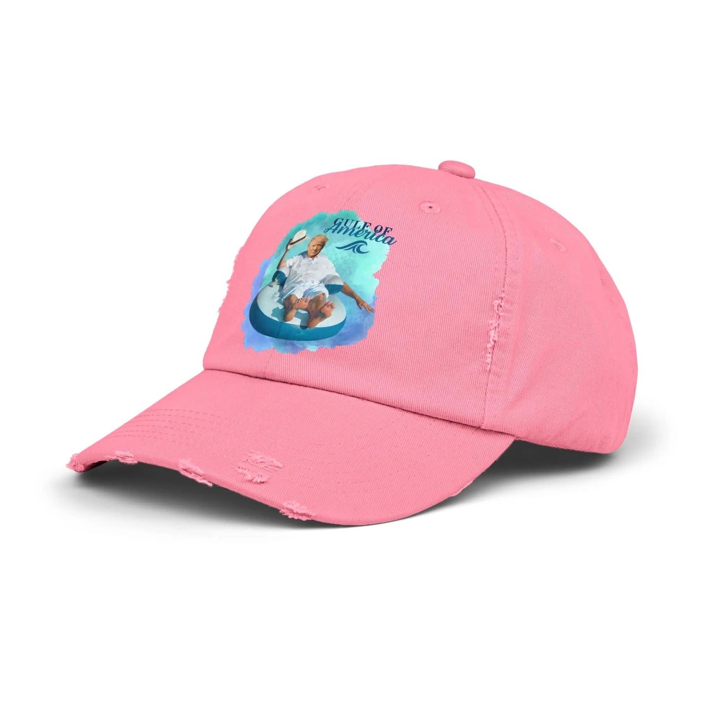 Relaxing Unisex Distressed Cap - 'Gulf of America' Design for Summer Vibes Printify