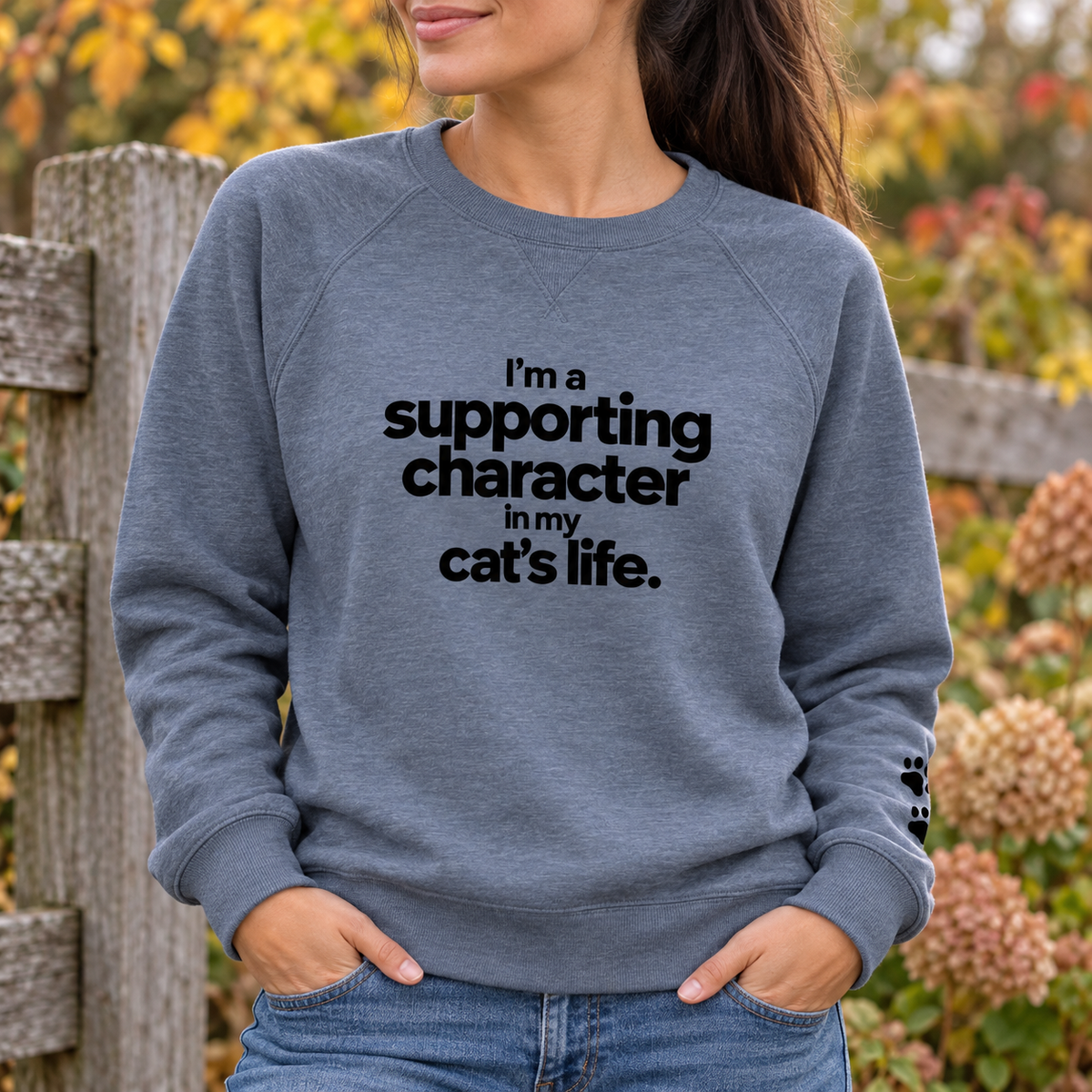 Supporting Character Cat Sweatshirt | French Terry Women's Crewneck