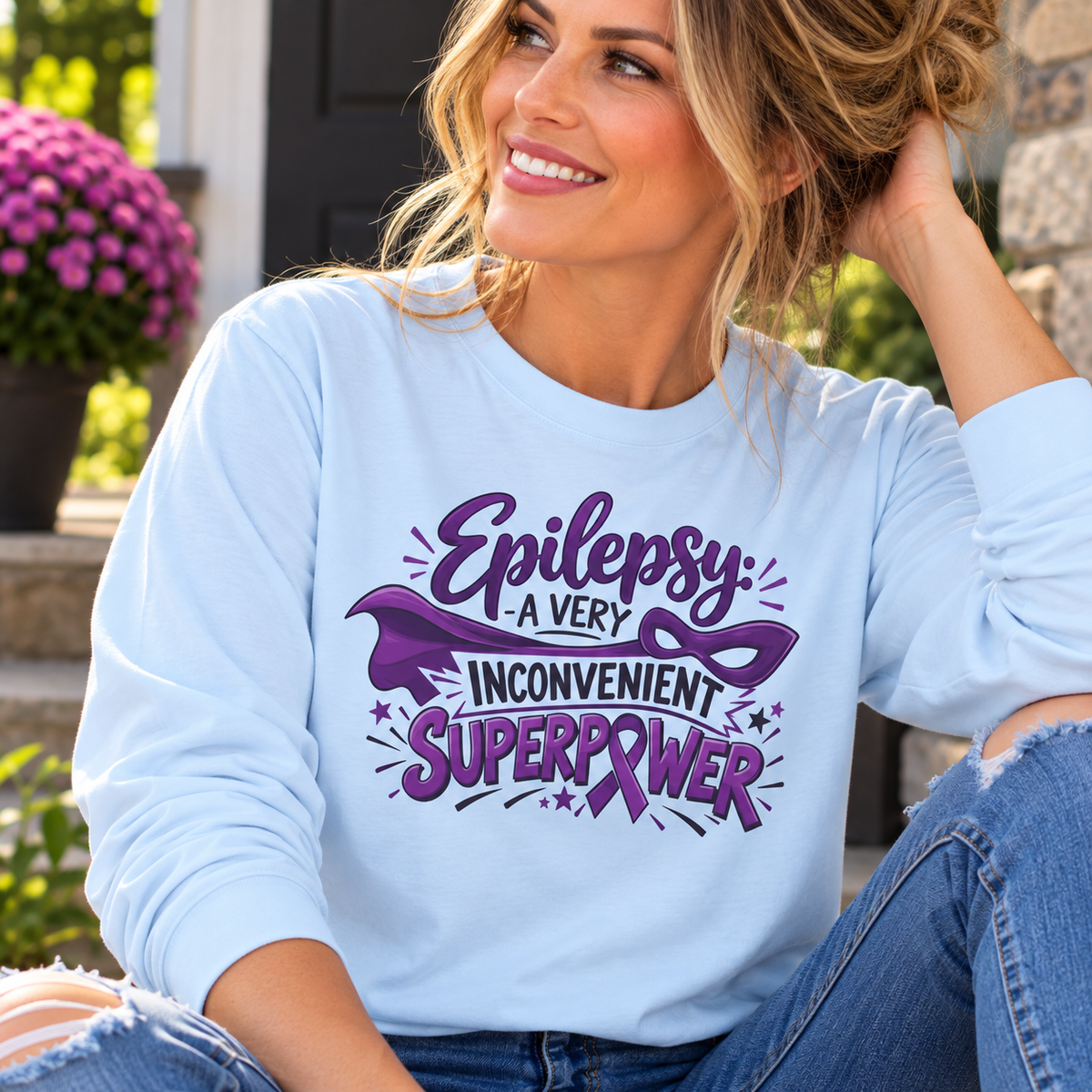 Epilepsy: A Very Inconvenient Superpower Long Sleeve Shirt | Funny Epilepsy Awareness Tee