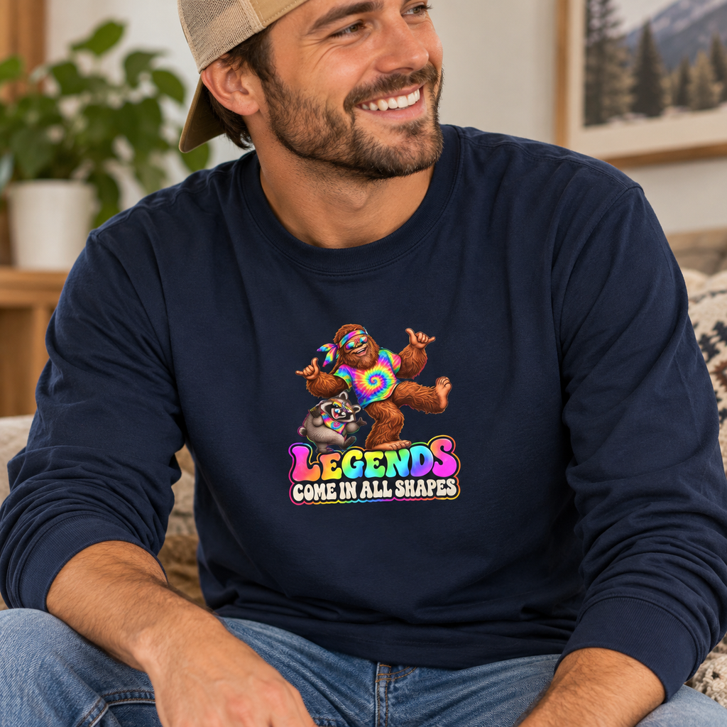 Legends Come in All Shapes | Bigfoot & Jimothy Retro Long-Sleeve Tee